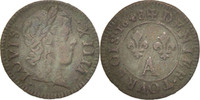 France Denier Tournois Louis XIV, Paris, Copper, CGKL:552 -