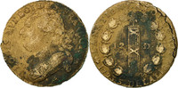 France 12 Deniers Coin, 12 deniers françois, Paris, Bronze -