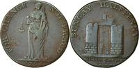 Great Britain Halfpenny Token Coin, Suffolk, Bungay, Copper -