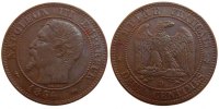 France 2 Centimes Coin, Napoleon III, Napoléon III, Lyon -