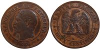 France 2 Centimes Coin, Napoleon III, Napoléon III, Bordeaux -