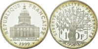 France 100 Francs Coin, Panthéon, Paris, Proof, Silver -