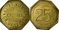 France 25 Centimes Coin, Au Printemps, Ch. DESPLATS, Castres -