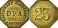France 25 Centimes Coin, Restaurant Coopératif D.P.A, Castres -