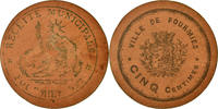 France 5 Centimes Coin, Ville de Fourmies, Fourmies, Cardboard -