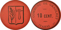 France 10 Centimes Coin, Commune de Graulhet, Graulhet, Cardboard -
