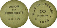 France 10 Centimes Coin, Union des Commerçants, Grenade -
