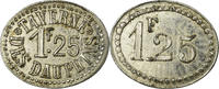 France 1.25 Franc Coin, Taverne des Dauphins, Grenoble, Nickel -
