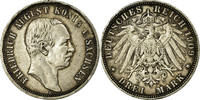 German States 3 Mark Coin, SAXONY-ALBERTINE, Friedrich August III -