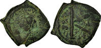 Half Follis Coin, Justin II, Thessalonica, Copper, Sear:365 -