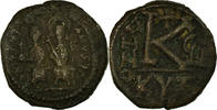 Half Follis Coin, Justin II, Kyzikos, Copper, Sear:373 -