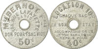 France 50 Centimes Coin, Maison Bernot Frères, Paris, Aluminium -