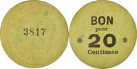 France 20 Centimes Coin, Société Horme et Buire, Lyon, Cardboard -
