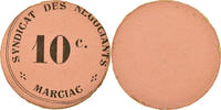 France 10 Centimes Coin, Syndicat des Négociants, Marciac -