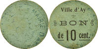 France 10 Centimes Coin, Ville d'Ay, Ay, Cardboard -