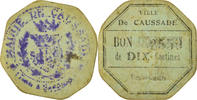 France 10 Centimes Coin, Mairie de Caussade, Caussade, Cardboard -