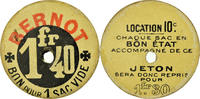 France 1 Fr 40 Coin, Bernot, Bon pour 1 sac vide, Paris, Cardboard -