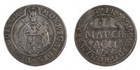 German States 3 Marck Coin, AACHEN, Silver, KM:50 -