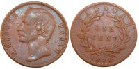 Sarawak Cent Coin, Charles J. Brooke, Heaton, Copper, KM:6 -