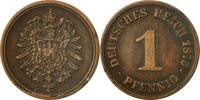 GERMANY - EMPIRE Pfennig Coin, Wilhelm I, Frankfurt, Copper -