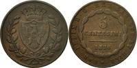 ITALIAN STATES 5 Centesimi EMILIA, Carlo Felice, Torino, Copper -