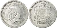 Monaco 2 Francs Coin, Louis II, Undated (1943), Poissy, Aluminum -