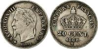 France 20 Centimes Coin, Napoleon III, Napoléon III, Paris -