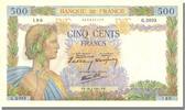 France 500 Francs Banknote, 500 F 1940-1944 ''La Paix'', 1941-01-16 -