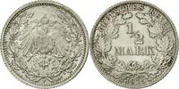GERMANY - EMPIRE 1/2 Mark Coin, Stuttgart, Silver, KM:17 -