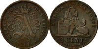 Belgium 2 Centimes Coin, Albert I, Copper, KM:64 -