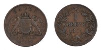 German States Kreuzer Coin, BADEN, Friedrich I, Copper -