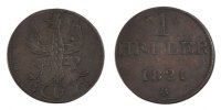 German States Heller Coin, FRANKFURT AM MAIN, Copper, KM:301 -