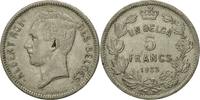 Belgium 5 Francs, 5 Frank Coin, Nickel, KM:97.1 -