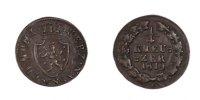 German States 1/4 Kreuzer Coin, NASSAU, Wilhelm, Wiesbaden -