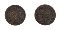German States 1/4 Kreuzer Coin, NASSAU, Wilhelm, Wiesbaden -