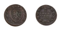 German States 1/4 Kreuzer Coin, NASSAU, Wilhelm, Wiesbaden -