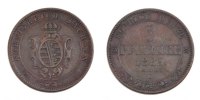 German States 5 Pfennig Coin, SAXONY-ALBERTINE, Johann, Dresde -