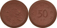 Germany Medal 50 Pfennig, Freistadt Sachsen, Porcelain -
