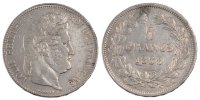 France 5 Francs Coin, Louis-Philippe, Bordeaux, Silver -
