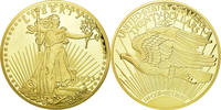 France Medal Reproduction Twenty Dollars Liberty, Copper Gilt -