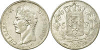 France 5 Francs Coin, Charles X, Strasbourg, Silver -