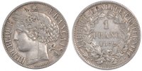 France Franc Coin, Cérès, Bordeaux, Silver, KM:822.2 -