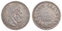 France 5 Francs Coin, Louis-Philippe, Paris, Silver -