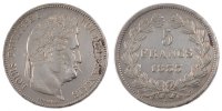 France 5 Francs Coin, Louis-Philippe, Nantes, Silver -