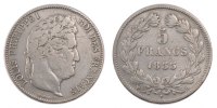 France 5 Francs Coin, Louis-Philippe, La Rochelle, Silver -