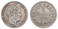 France 5 Francs Coin, Louis-Philippe, Rouen, Silver -