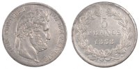 France 5 Francs Coin, Louis-Philippe, Paris, Silver -