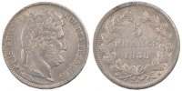 France 5 Francs Coin, Louis-Philippe, Marseille, Silver -