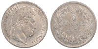 France 5 Francs Coin, Louis-Philippe, Paris, Silver -