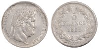 France 5 Francs Coin, Louis-Philippe, Strasbourg, Silver -
